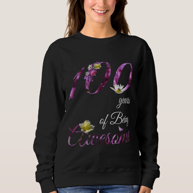 100 Year Old Awesome Floral 1921 100th Birthday T Shirt (Framsida)