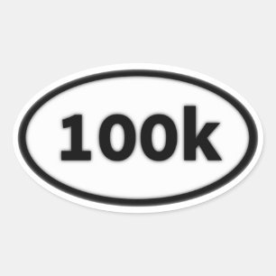 100k ovalt klistermärke