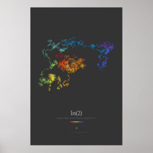 100k Siffror för Naturlogaritmen av 2 (mörk) Poster