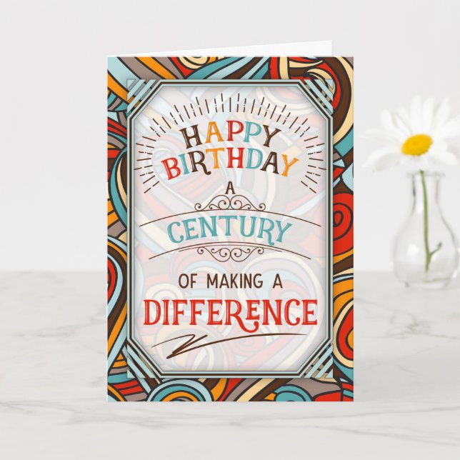100th Birthday A Century of Making a Difference Kort (Liten växt)