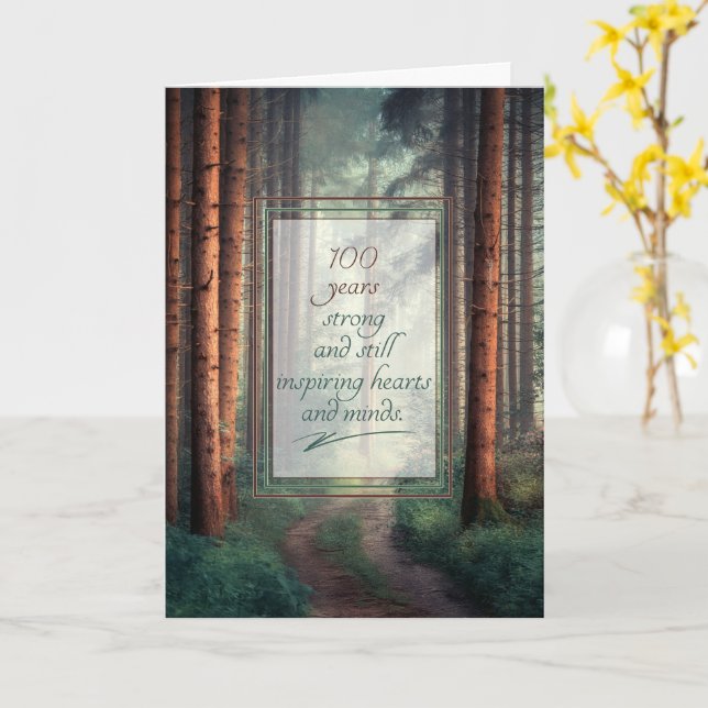 100th Birthday and Still Inspiring Hearts and Mind Kort (Gul blomma)