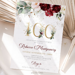 100th birthday Elegant Milestone invitation OSA Kort
