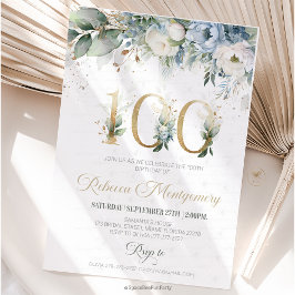 100th birthday Elegant Milestone invitation OSA Kort