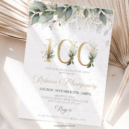 100th birthday Elegant Milestone invitation OSA Kort