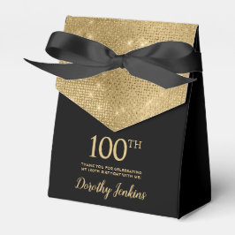 100th Birthday Gold Thank You Favor Box Presentaskar