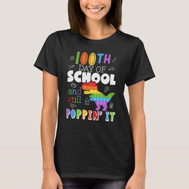 100th Day And Still Poppin 100 Days Of School Boys T Shirt (Framsida)