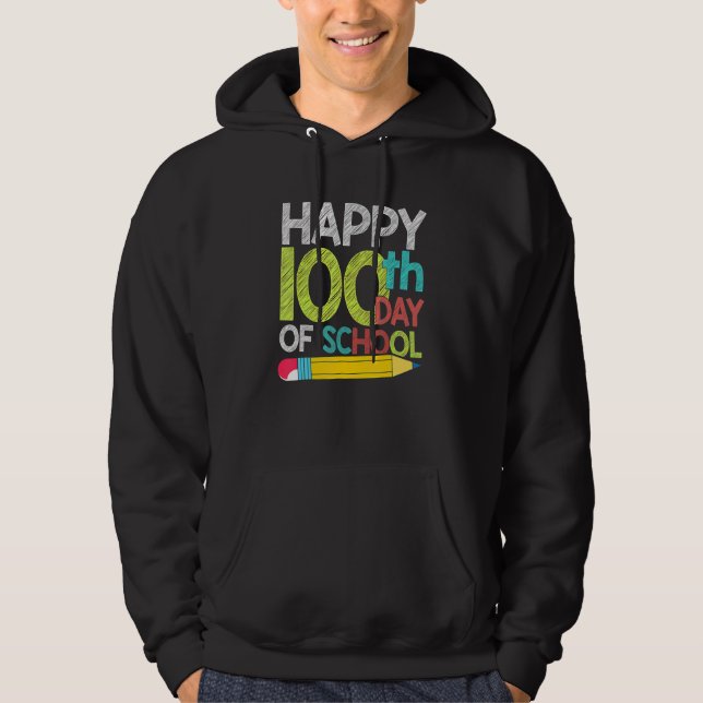 100th Day Gift Student Kids Happy 100 Days Of Scho Hoodie (Framsida)