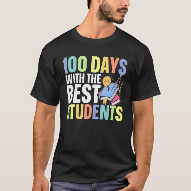 100th Day Grade School Teacher 3 T Shirt (Framsida)