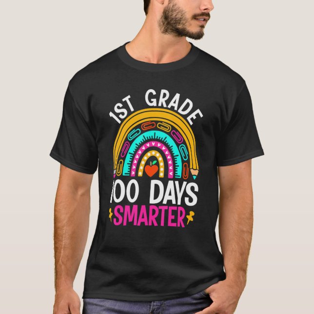 100th Day Of 1st Grade Teacher Kids 100 Days Smart T Shirt (Framsida)