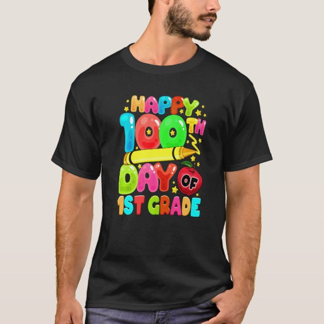 100th Day of 1st Grade Teachers Kids Child 100 Day T Shirt (Framsida)