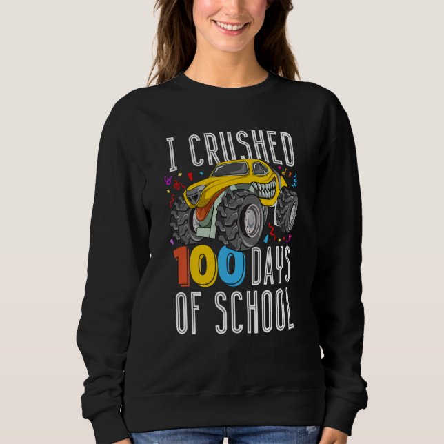 100th Day of School 100 Days of School Monster Tru T Shirt (Framsida)