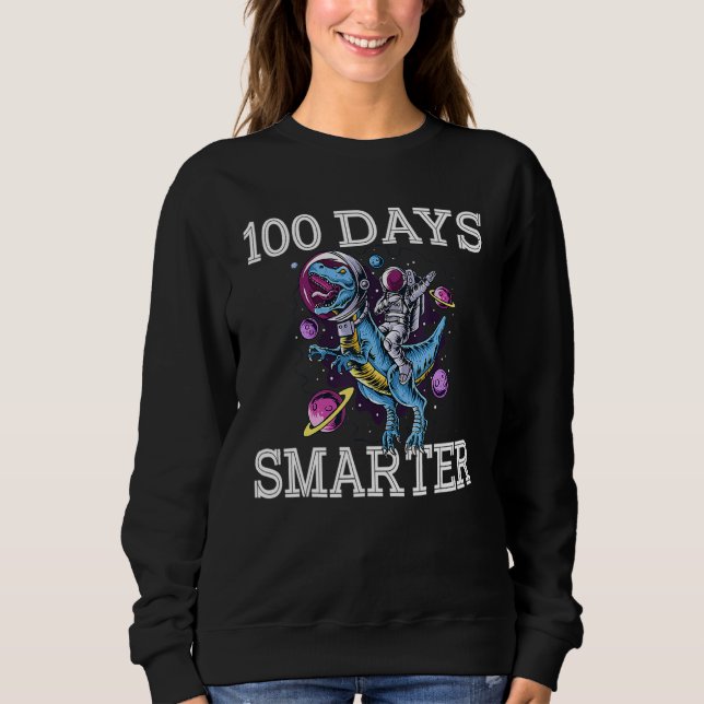 100th Day Of School 100 Days Smarter Books Space A T Shirt (Framsida)