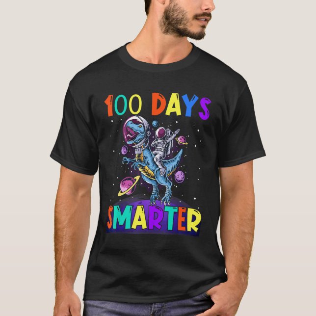 100th Day Of School 100 Days Smarter Books Space A T Shirt (Framsida)