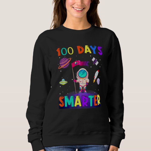 100th Day Of School 100 Days Smarter Books Space A T Shirt (Framsida)