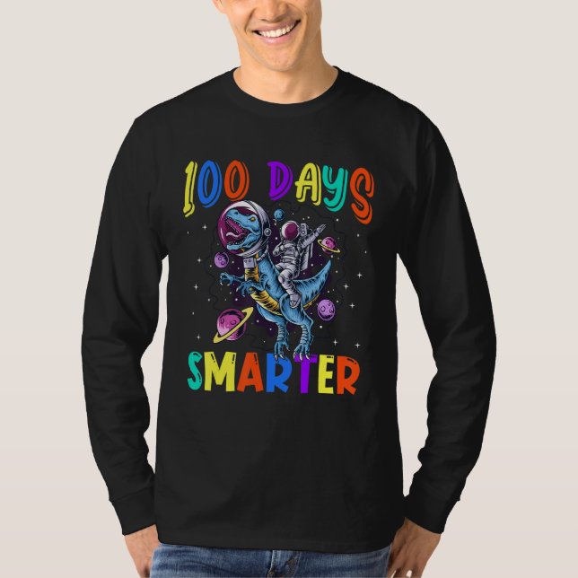 100th Day Of School 100 Days Smarter Books Space A T Shirt (Framsida)