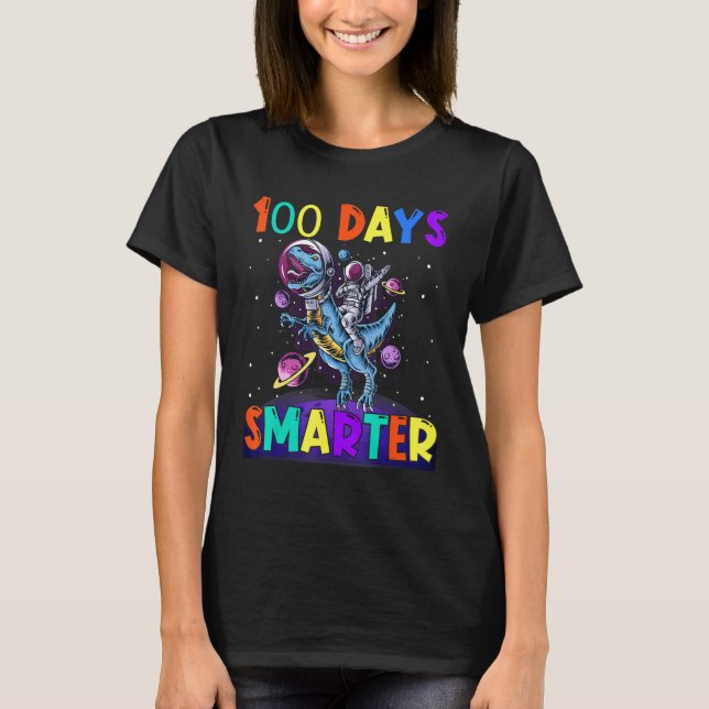 100th Day Of School 100 Days Smarter Books Space A T Shirt (Framsida)