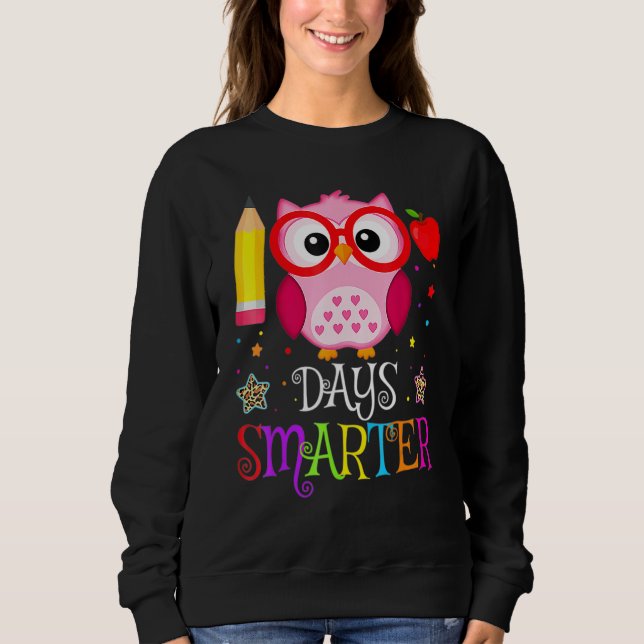 100th Day Of School 100 Days Smarter Cute Owl Love T Shirt (Framsida)