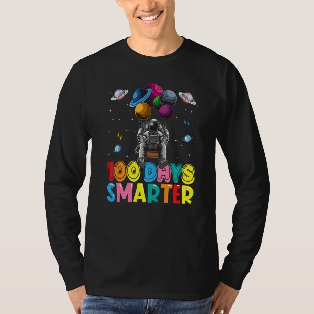 100th Day Of School 100 Days Smarter Space Astrona T Shirt (Framsida)