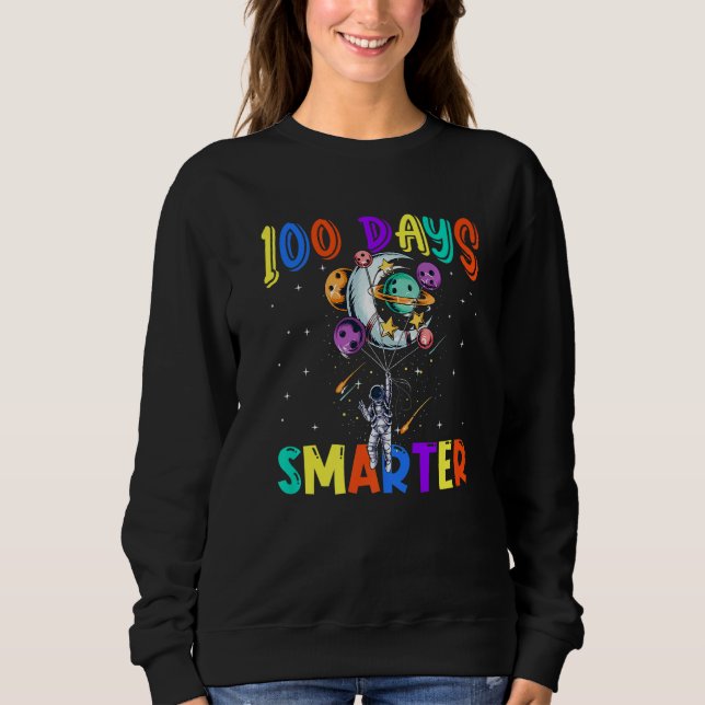 100th Day Of School 100 Days Smarter Space Astrona T Shirt (Framsida)
