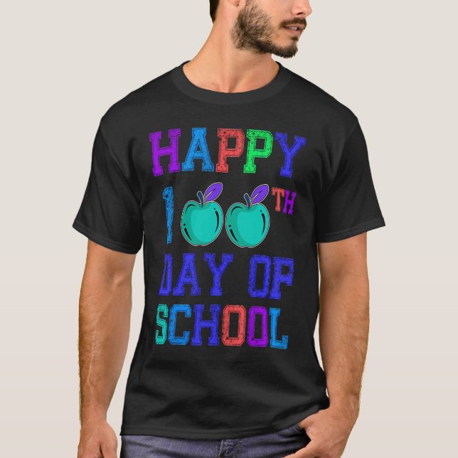 100th Day Of School 100 Days Teacher Students Boys T Shirt (Framsida)