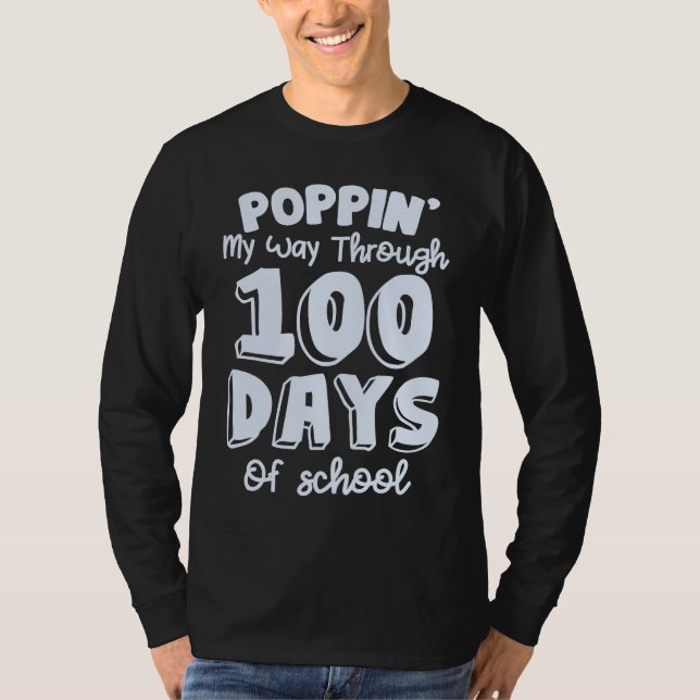 100th Day Of School 100 Days Teacher Students Boys T Shirt (Framsida)