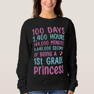 100th Day Of School 1st Grade Girls 100 Days Princ T Shirt