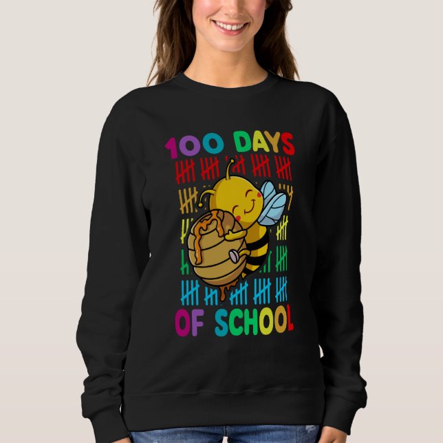 100th Day Of School Animal Bees Happy 100th Day Ki T Shirt (Framsida)