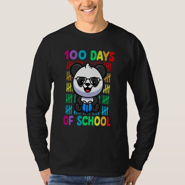 100th Day Of School Animal Panda Happy 100th Day K T Shirt (Framsida)