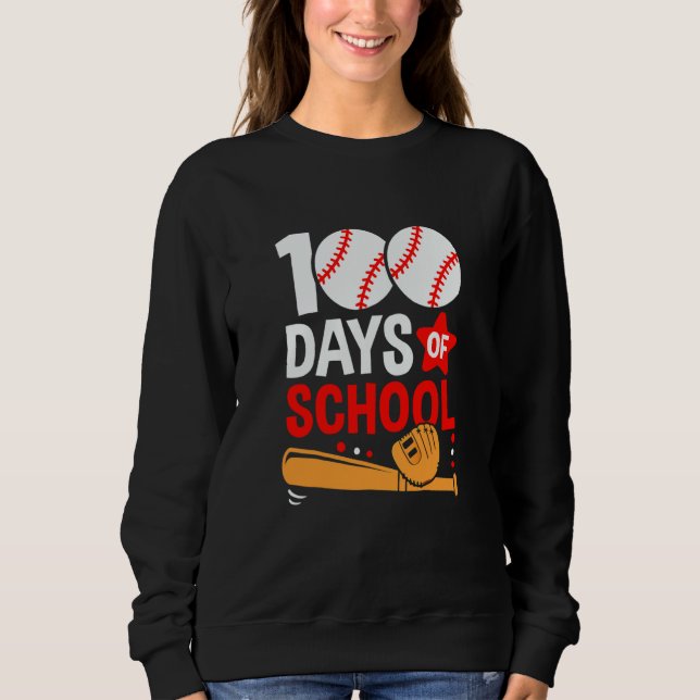 100th Day Of School Baseball 100 Days Smarter Teac T Shirt (Framsida)