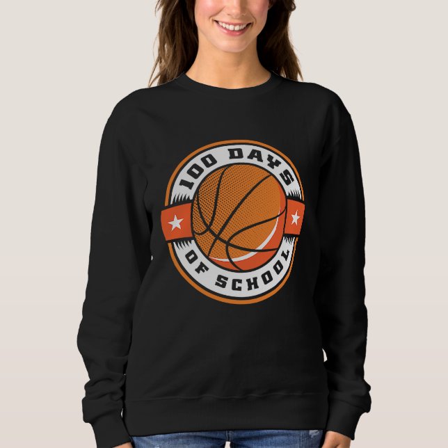 100th Day of School Basketball 100 Days Of School T Shirt (Framsida)