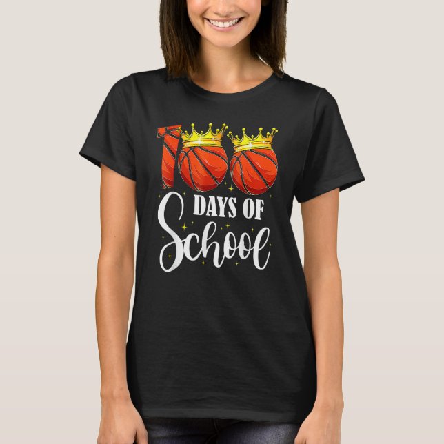 100th Day Of School Basketball 100 Days Smarter Te T Shirt (Framsida)
