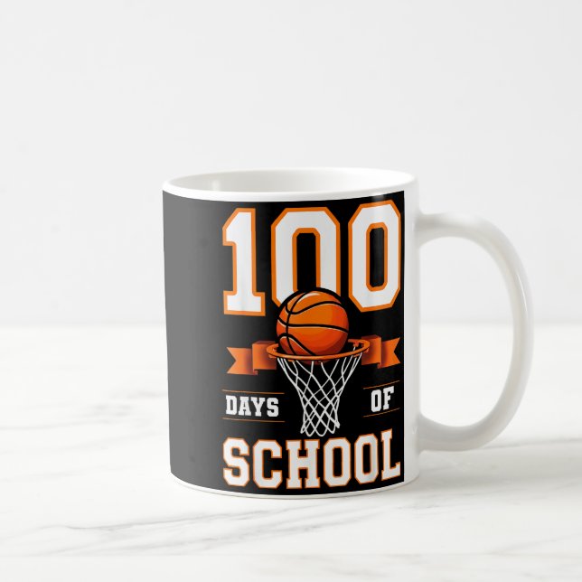 100th Day Of School Basketball Kids 100 Days Of Sc Kaffemugg (Höger)