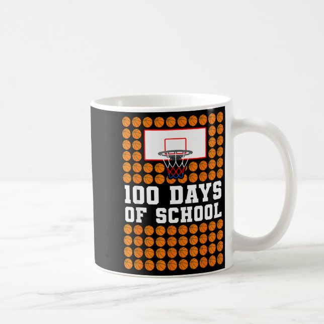 100th Day Of School Basketball Kids 100 Days Of Sc Kaffemugg (Höger)