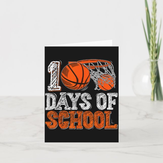 100th Day Of School Basketball Kids 100 Days Of Sc Kort (Framsida)