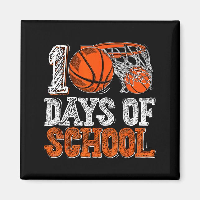 100th Day Of School Basketball Kids 100 Days Of Sc Magnet (Framsidan)