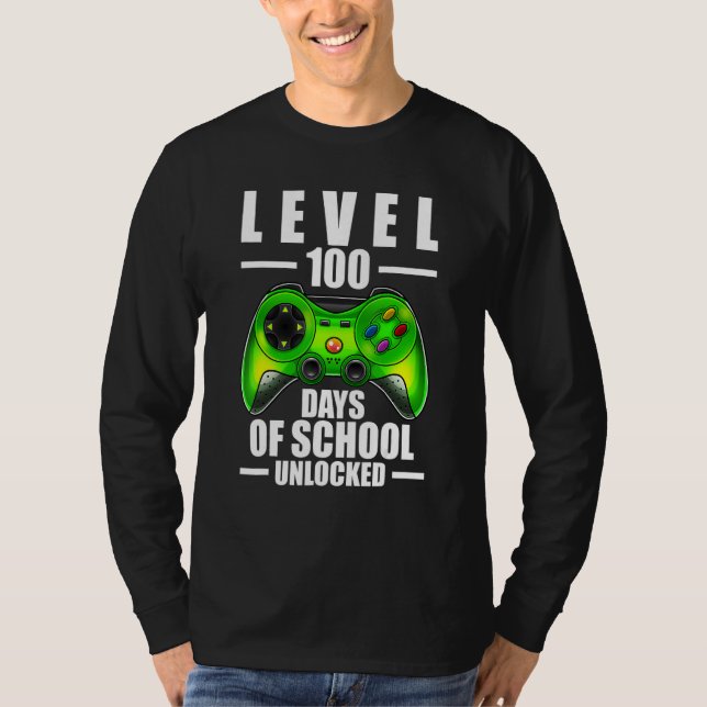 100th Day Of School Boys 100 Days Of School Gaming T Shirt (Framsida)