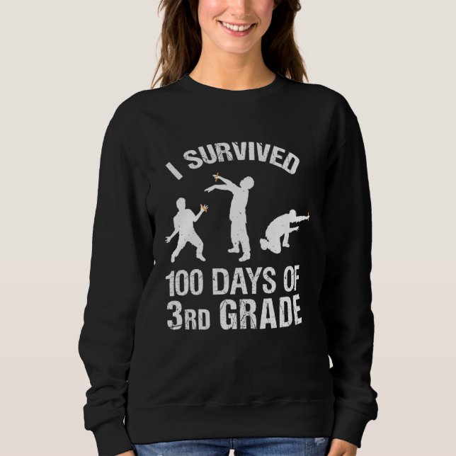 100th Day of School Boys  Zombie 3rd Grade 100 Day T Shirt (Framsida)