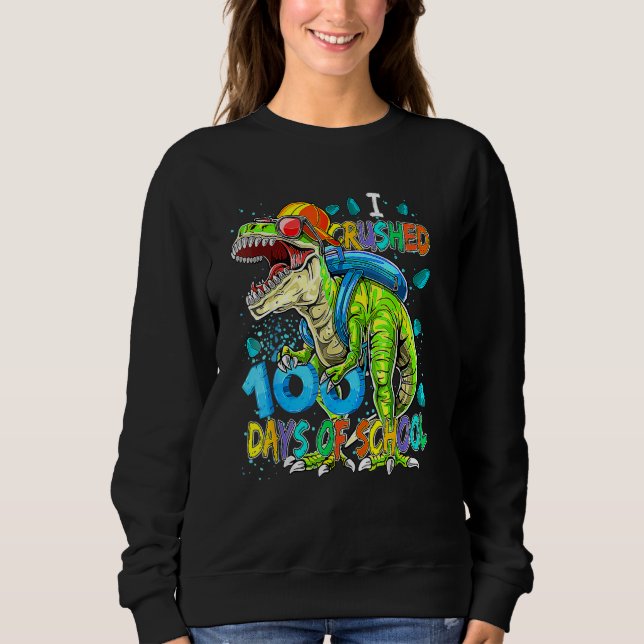 100th Day Of School Dino Kids Happy 100 Days Dinos T Shirt (Framsida)