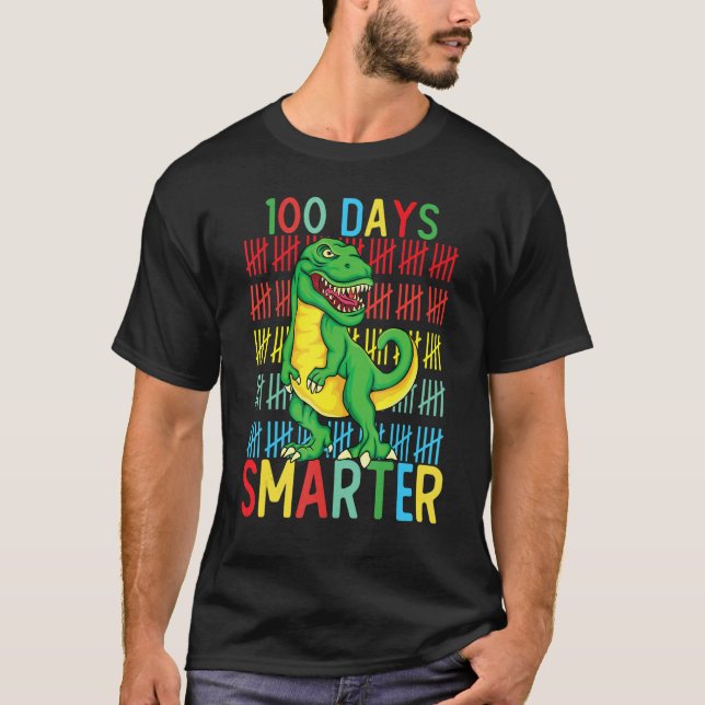 100th Day of School Dino Kids Happy 100 Days Dinos T Shirt (Framsida)