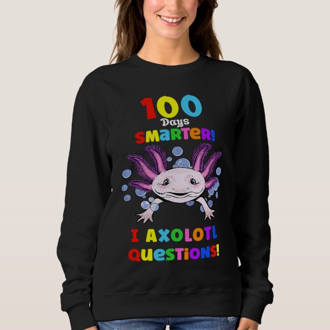100th Day Of School First 100 Days Smarter  Axolot T Shirt (Framsida)