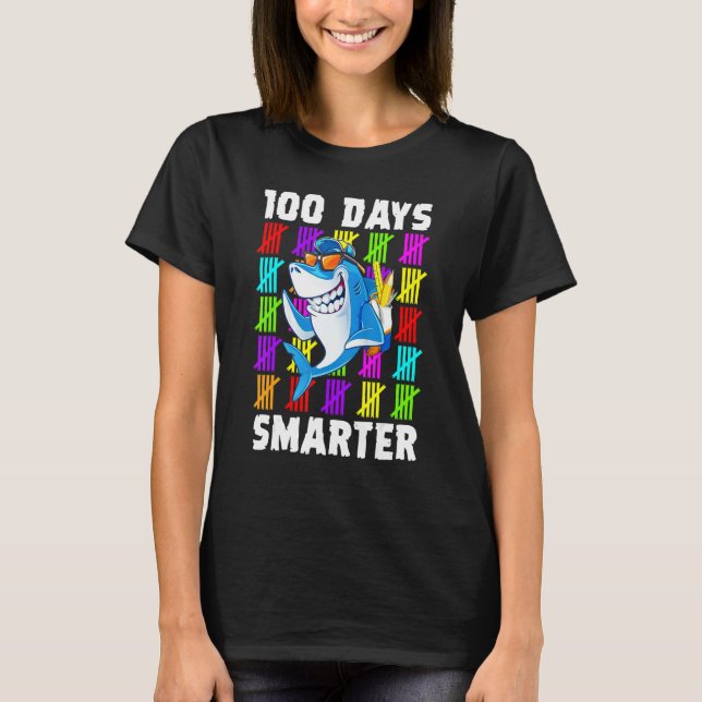 100th Day Of School  For Toddlers Kid  Shark T Shirt (Framsida)