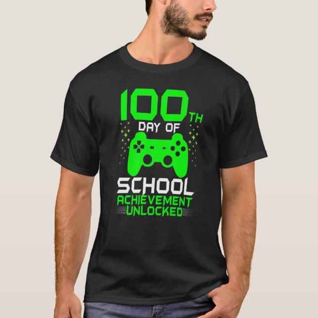 100th Day of School Gamer Teachers Kids Happy 100  T Shirt (Framsida)