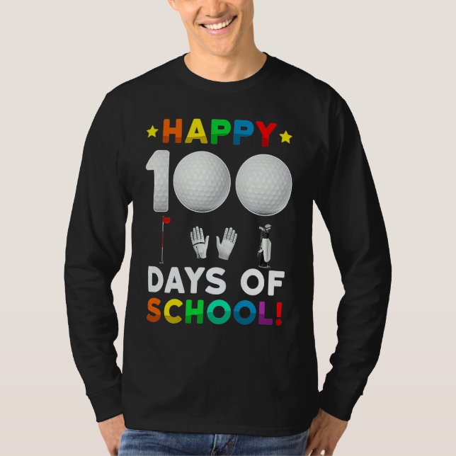 100th Day Of School Golf  100 Days Of School Boys  T Shirt (Framsida)
