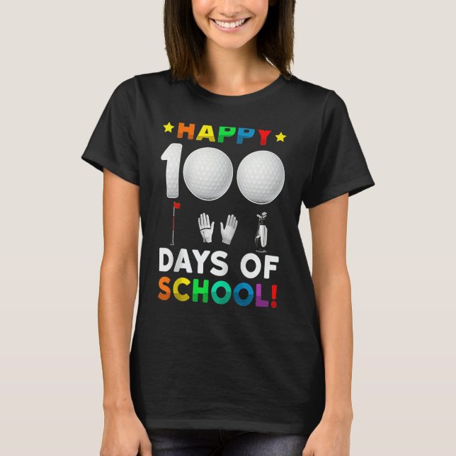 100th Day Of School Golf  100 Days Of School Boys  T Shirt (Framsida)