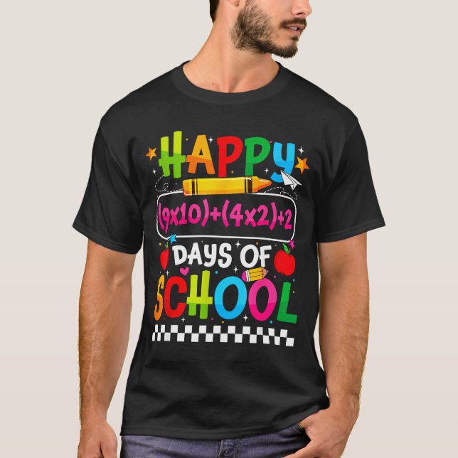 100th Day Of School Happy 100 Days Math Equation T T Shirt (Framsida)