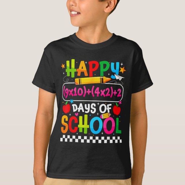 100th Day Of School Happy 100 Days Math Equation T T Shirt (Framsida)