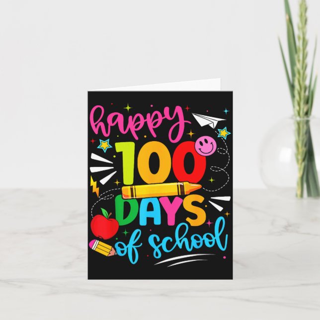 100th Day Of School Happy 100 Days Teachers Boy Gi Kort (Framsida)