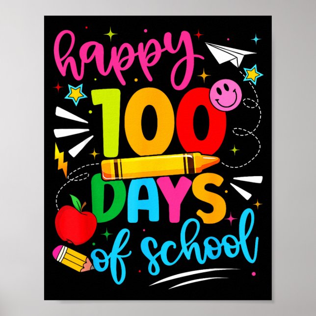 100th Day Of School Happy 100 Days Teachers Boy Gi Poster (Framsidan)