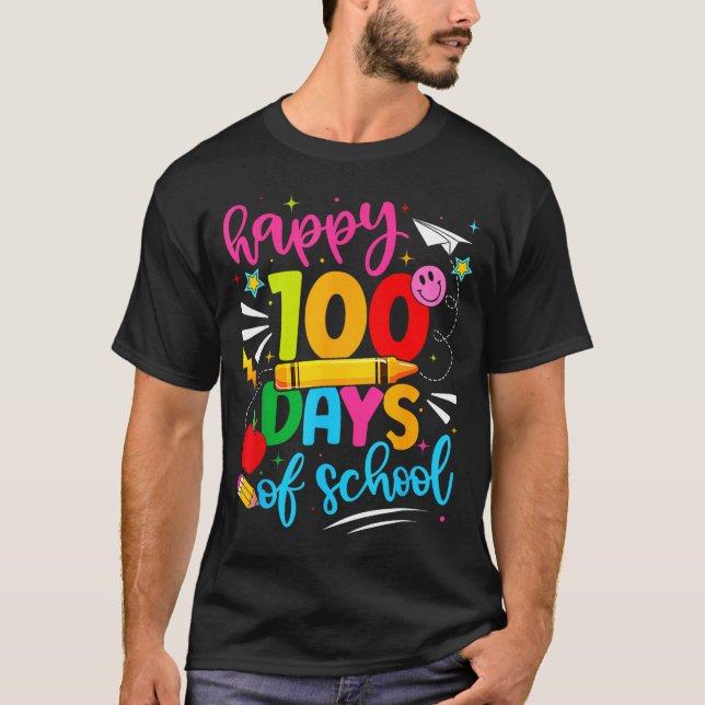 100th Day Of School Happy 100 Days Teachers Boy Gi T Shirt (Framsida)