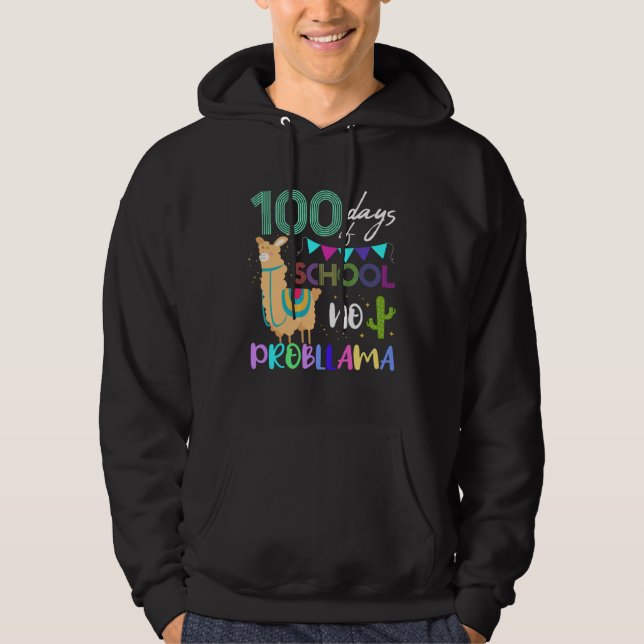100th day of school llama for child hoodie (Framsida)